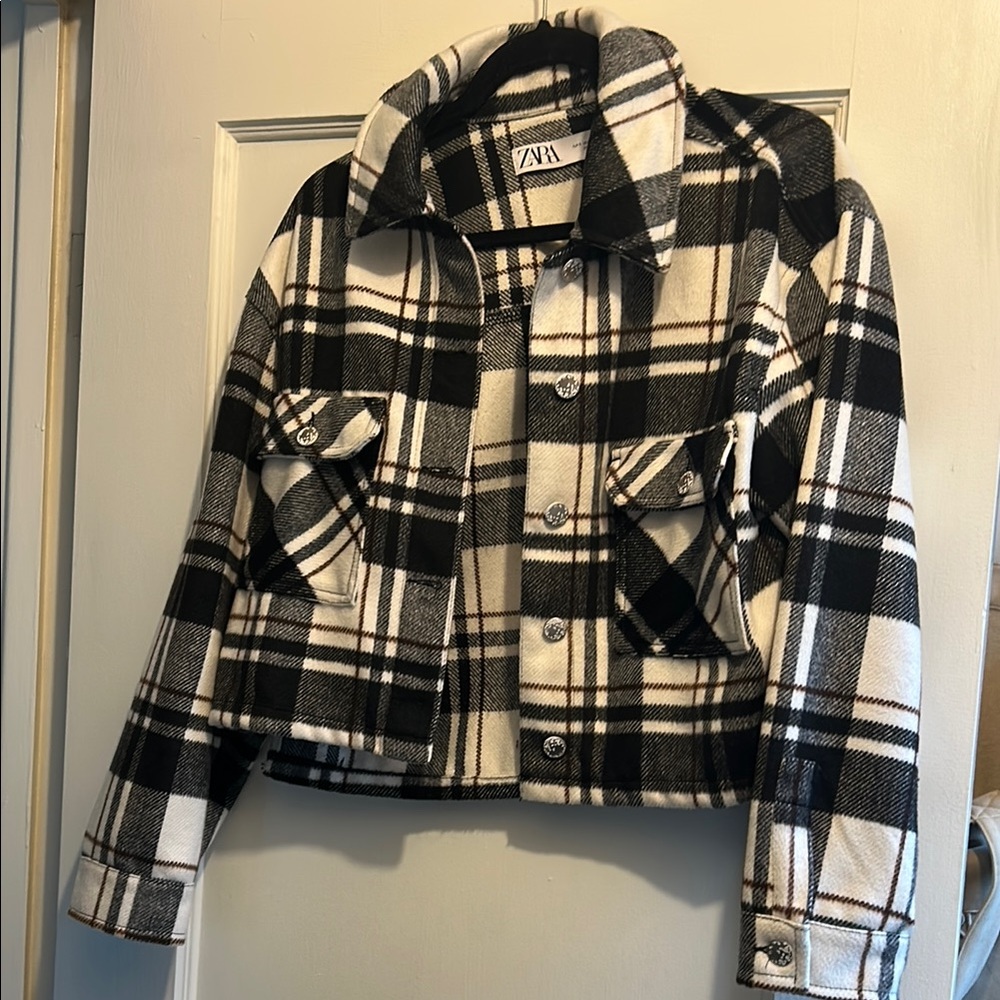 ZARA Black & White Plaid Jacket